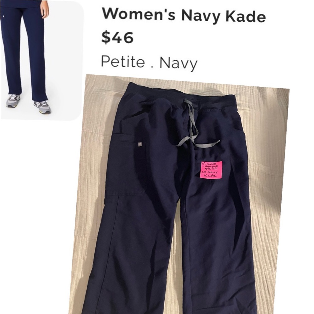 Figs Kade Navy Scrub Pants Large Petite
